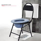 كرسي مرحاض تخييم محمول مع مسند ظهر ودلو Chaise de Toilette de Camping Portable avec Dossier et Seau