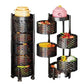 رف مطبخ دوار متعدد الطبقات سلة تخزين أسطوانية 360 درجة Etagère de Cuisine Rotative Multi-Couches Panier de Rangement Cylindrique