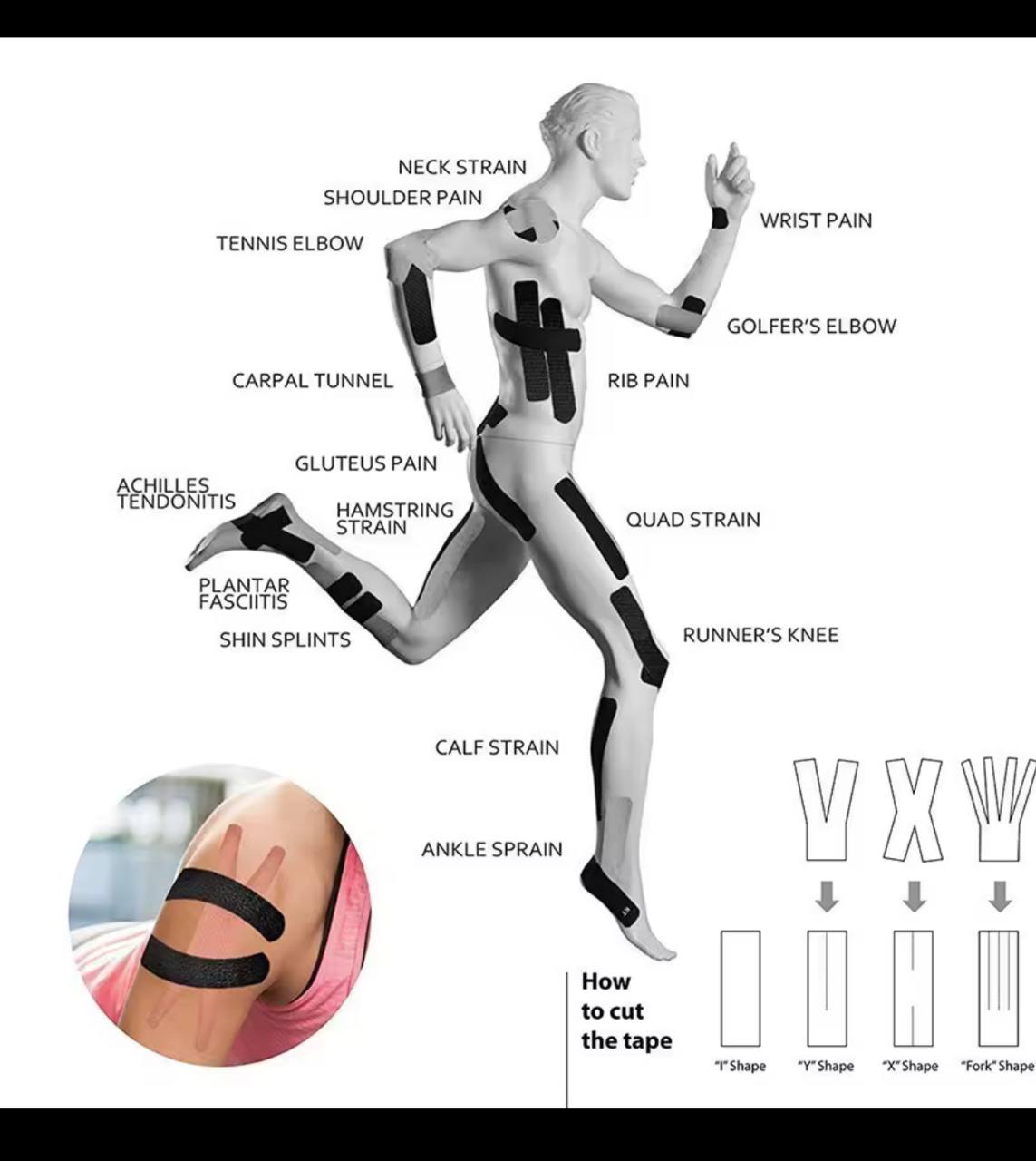 Kinesiology tape Bande élastique de kinésiologie
