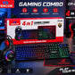 CP-09 Vencor Pack Gaming Combo 5en1 Ensemble Complet Filaire Clavier LED, Souris Optique, Casque Audio et Tapis de Souris