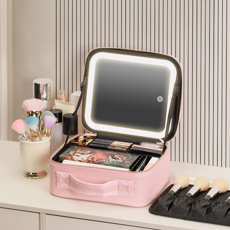 Trousses de maquillage de voyage avec miroir éclairé LED حقيبة مكياج للسفر مع مرآة مضاءة LED