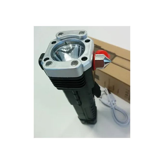 مصباح يدوي LED 3W Torch Lampe torche LED 3W Rechargeable Avec Marteau Coupe-Vitre et Coupe-Ceinture