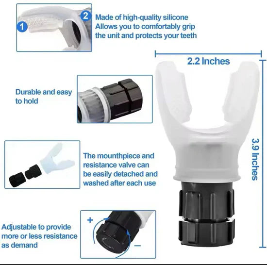 جهاز تدريب التنفس المصنوع من السيليكون، جهاز تهوية الرئة Appareil d'entraînement respiratoire en silicone, ventilateur pulmonaire