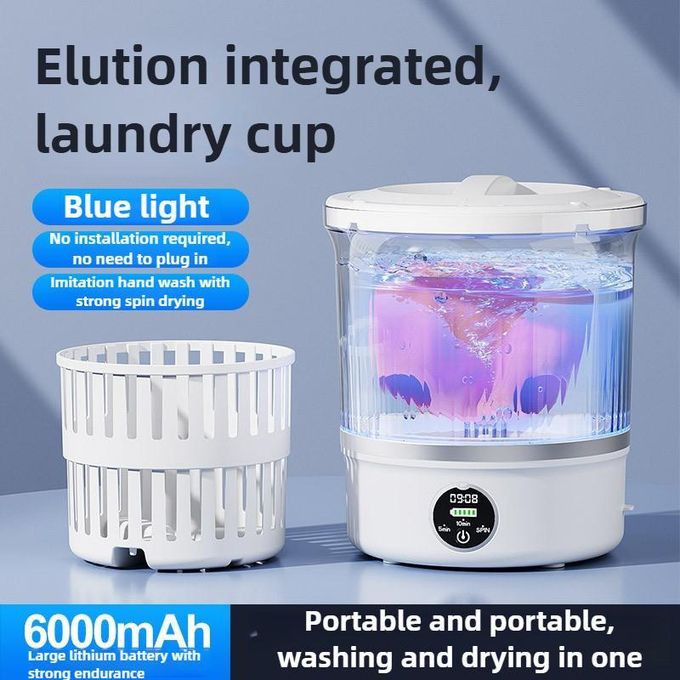 غسالة صغيرة محمولة مع تجفيف مدمج 6000mAh Mini Machine à Laver Portable avec Séchage Intégré