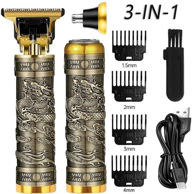 ماكينة حلاقة كهربائية Tondeuse à cheveux électrique T9 3en1 pour hommes, Rechargeable par USB
