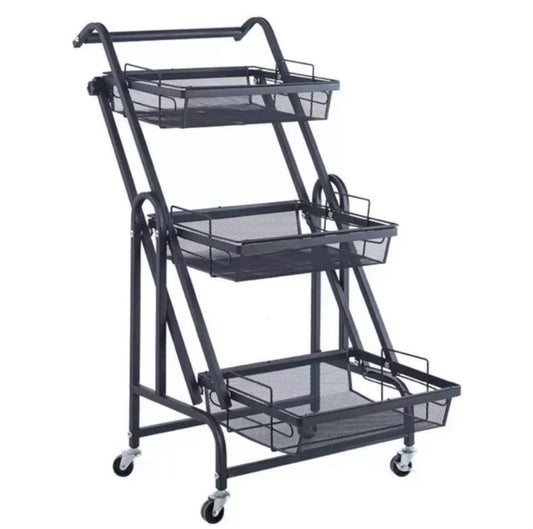 عربة تخزين مطبخ بثلاثة أرفف Chariot de rangement à 3 niveaux pour cuisine