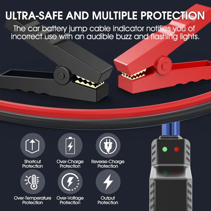 جهاز تشغيل بطارية السيارة المحمول 4 في 1 مع ضاغط هواء Démarreur de batterie de voiture portable 4-en-1 avec compresseur d'air