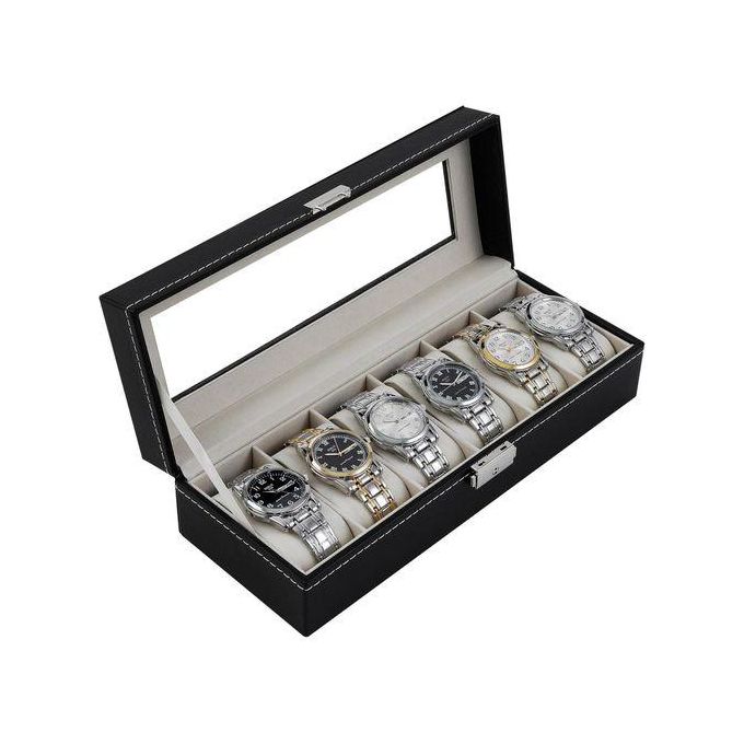 حامل عرض ساعات فاخر من الجلد يتسع لست ساعات Boîte à montres en cuir LUX Presentoir pour 6 montres