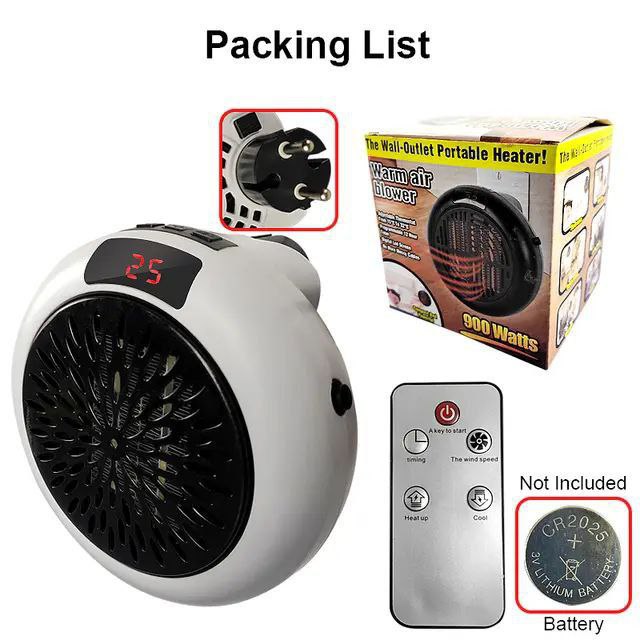 The wall outlet portable Heater Warm air blower سخان محمول بمنفذ الحائط ومنفاخ هواء دافئ