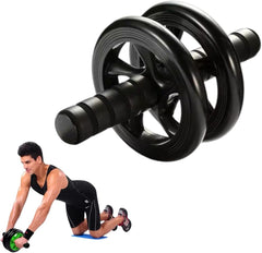 عجلة تمارين البطن الدوارة المزدوجة أسطوانة لتمارين عضلات البطن، بمقبض مانع للانزلاق AB WHEEL EXERCISER  Roulette abdos et musculation, poignée antidérapante