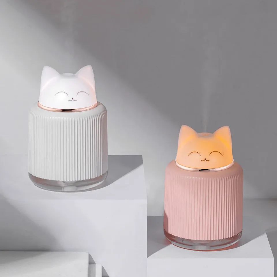 Humidificateurs de bureau portables pour animaux de compagnie, lampe de nuit LED