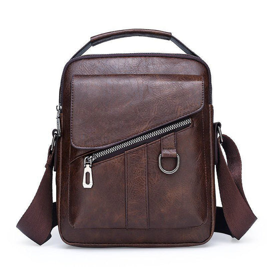 حقيبة كلاسيكية بحزام كتف قابل للتعديل Sac messager en cuir véritable pour homme