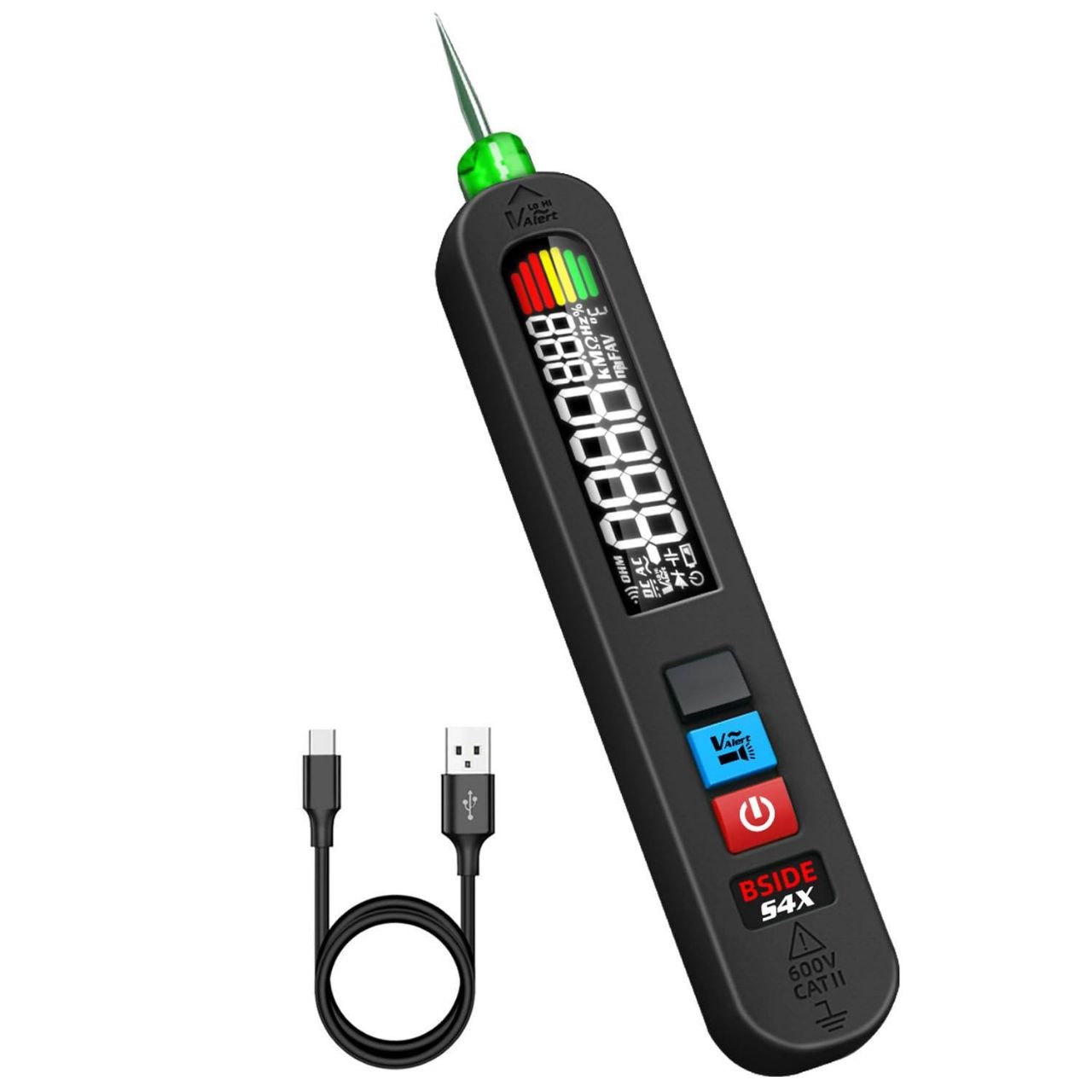 جهاز اختبار جهد كهربائي 12-300 فولت تيار متردد، كاشف تسرب كهرباء BSIDE SMART VOLTAGE TESTER  Testeur de Tension AC 12-300V, Détecteur de Fuite Électrique