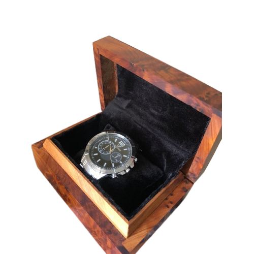 Boite cadeau de luxe en bois de thuya pour exposition des montres et bijoux