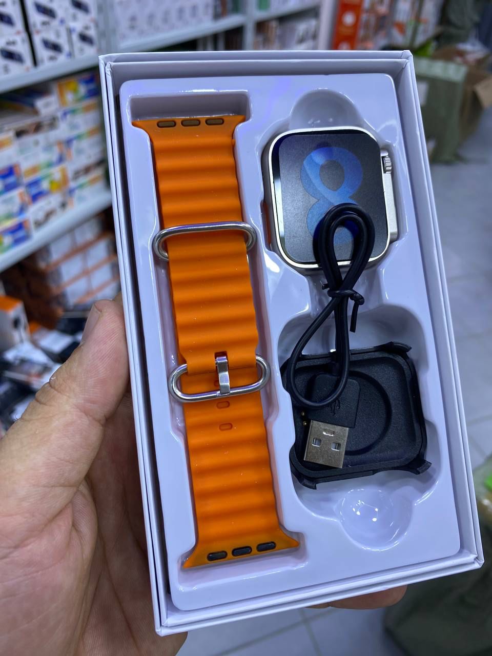 SMART WATCH T500 ULTRA A PETIT ECRAN AVEC BRACELET ORANGE