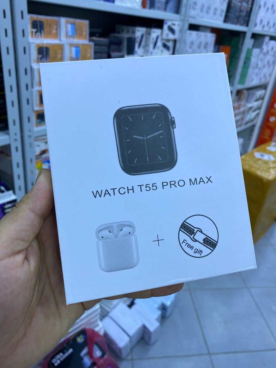 SMART WATCH T55 PRO MAX A 3 BRACELETS ET KIT EARPOD