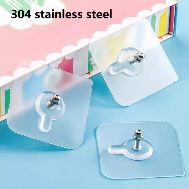 خطافات ذاتية اللصق Ensemble de 6 crochets muraux transparents Crochets auto-adhésifs