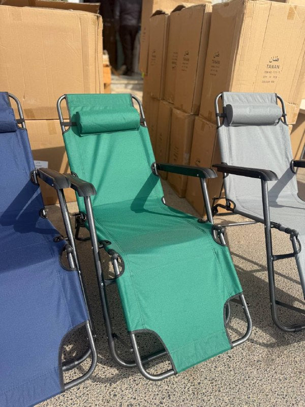 كرسي الاسترخاء للخرجات والنزهات Chaise longue inclinable et pliable