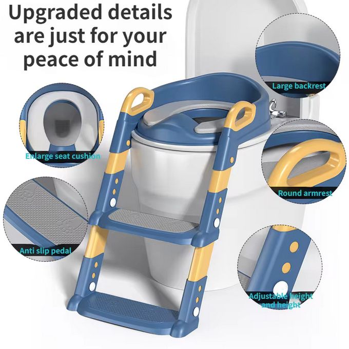 كرسي مرحاض قابل للطي مع سلم، نونية أطفال، وسادة مرحاض للأطفال Chaise toilette pliable pliant siège de toilette