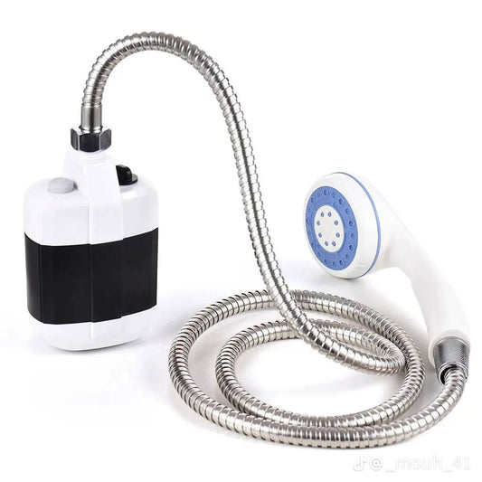 دُش خارجي محمول يعمل ببطاريات قابلة للشحن، مثالي للسفر والتخييم أو غيرها من المغامرات Douche portable d'extérieur fonctionnant avec des batteries rechargeables, idéal pour les voyages