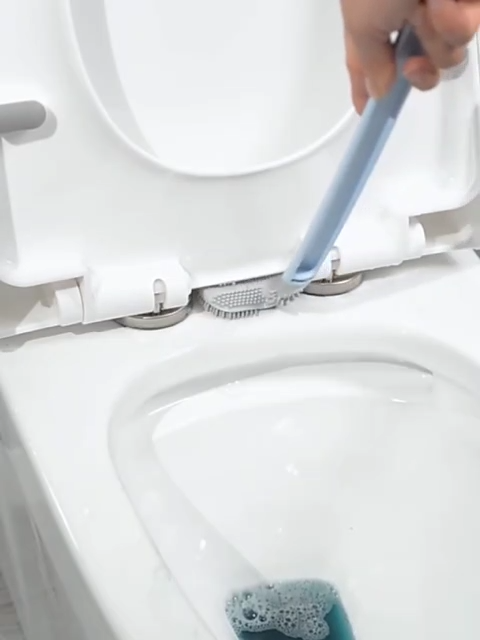 فرشاة المرحاض وحاملها من السيليكون Brosse de toilette en silicone et support, Brosse de nettoyage anti-brosse