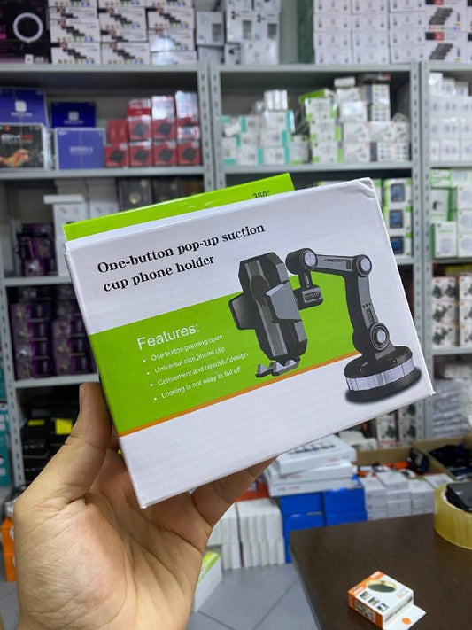 One-Button pop-up suction cup phone holder