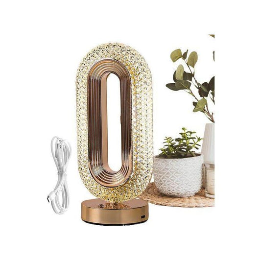 مصباح طاولة كريستالي بتصميم أنيق وقابل لإعادة الشحن Lampe de Table Design en Cristal