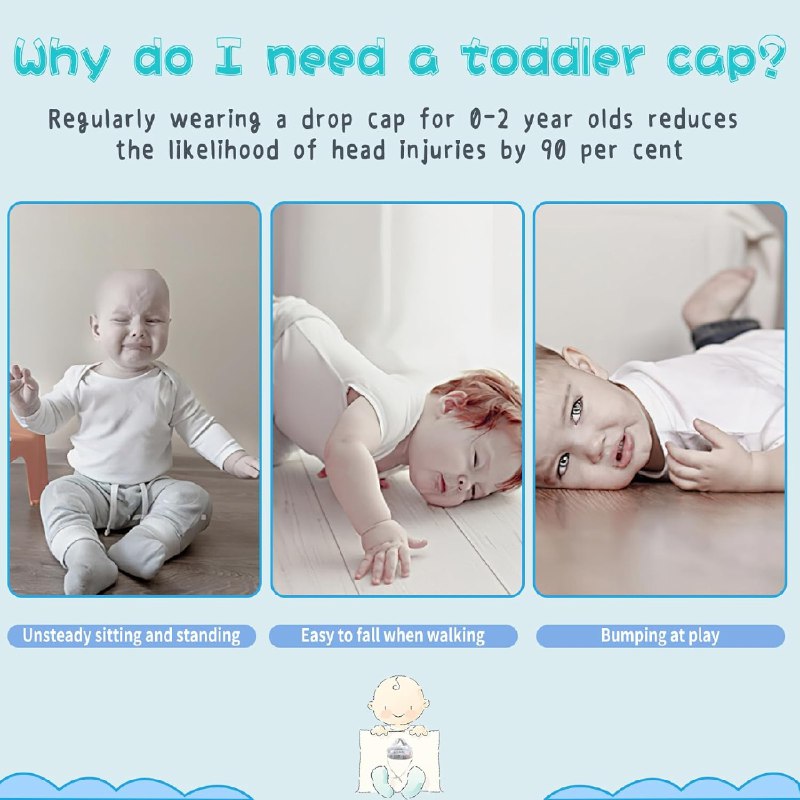 خودة أمان لحديثي الولادة حماية لرأس الطفل وظهره Casquette Anti-collision pour bébé