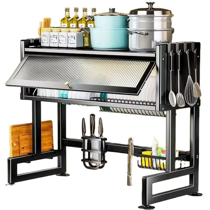 Support rangement cuisine au-dessus évier منظم مطبخ فوق الحوض لتنظيم فعال