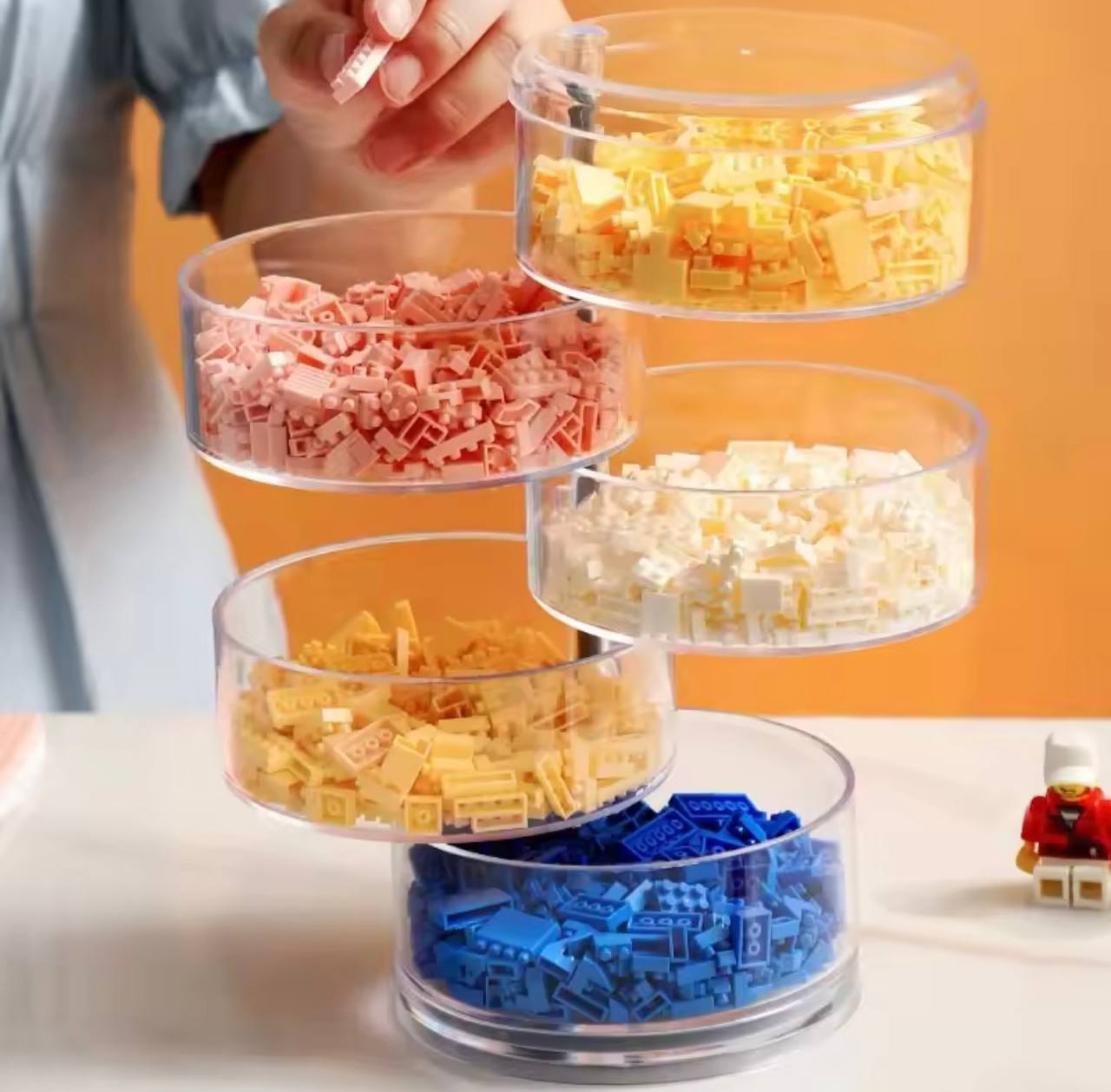 صندوق تخزين مجوهرات دوار ، حامل عرض للأساور والأقراط والساعات