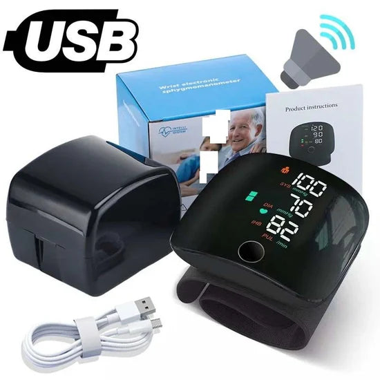 جهاز قياس ضغط الدم المعصمي Tensio-mètre au poignet Tensiomètre numérique appareil tension artrielle avec batterie rechargeable