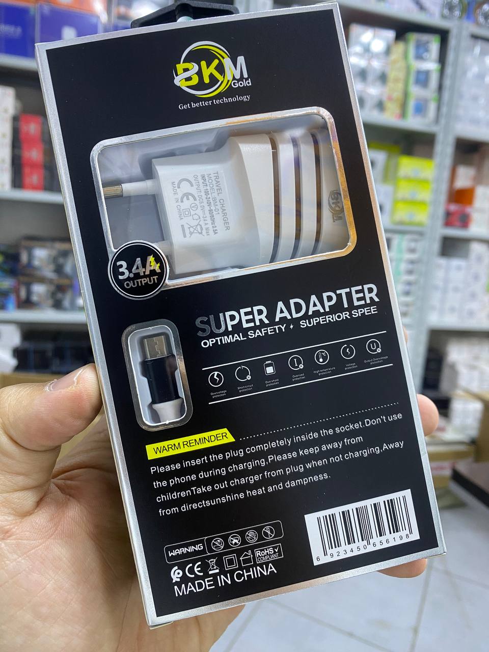 Super adapter 3.4A BKM Type-C V8 2USB