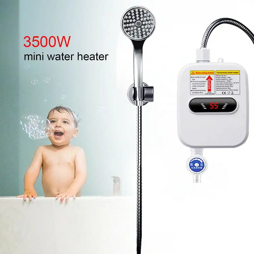Chauffe-eau électrique instantané avec pommeau de douche سخان مياه كهربائي فوري مزود برأس دش
