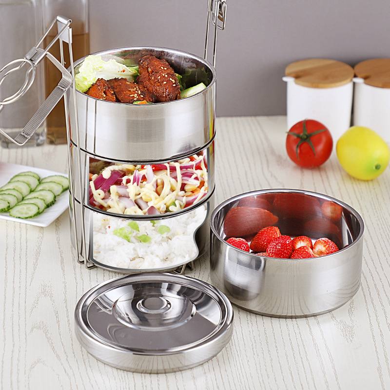 Boîtes à lunch isothermes empilables en acier inoxydable Lunch box صناديق غداء قابلة للتكديس معزولة من الفولاذ المقاوم للصدأ
