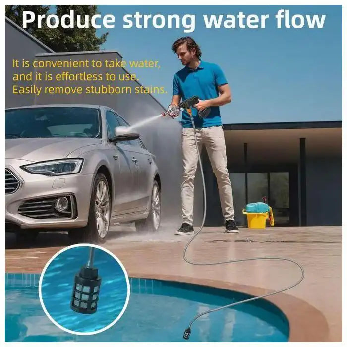مسدس غسيل لاسلكي عالي الضغط مزود بثلاث بطاريات Pistolet de lavage haute pression sans fil avec 3 batteries 48V