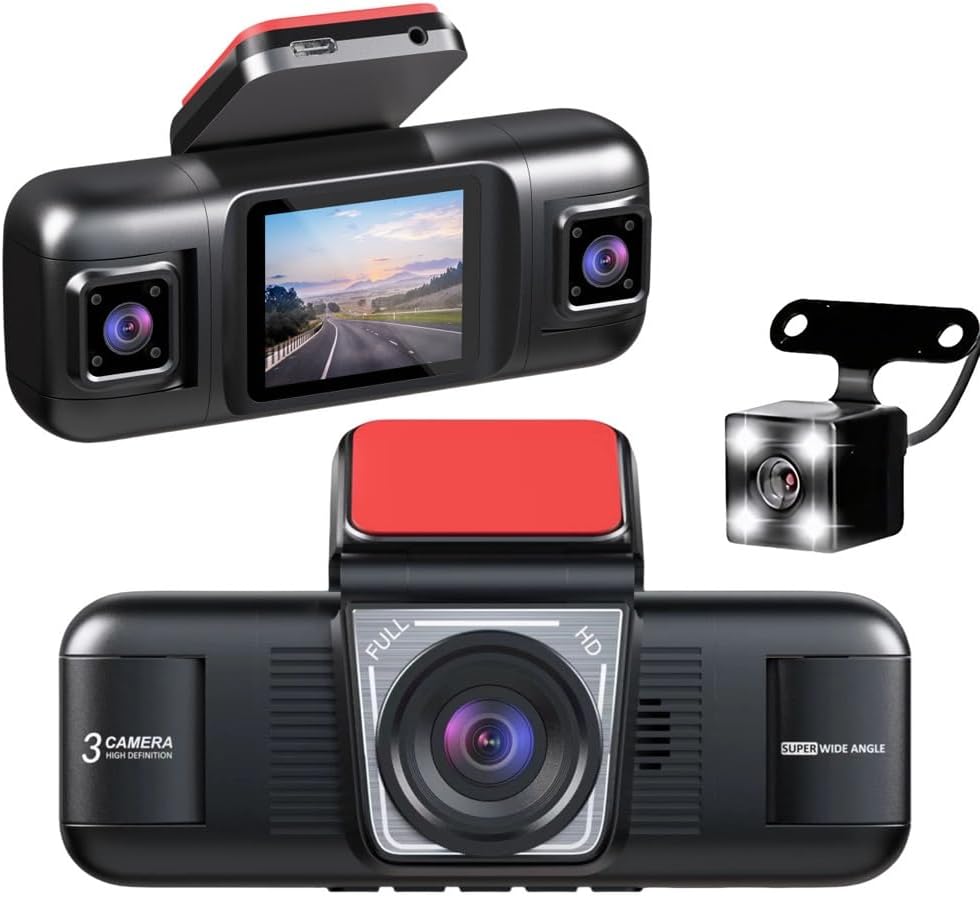 أربع كاميرات أمامية للسيارة، حماية بانورامية بزاوية 360 درجة 4 caméras de tableau de bord pour voiture, protection panoramique à 360 degrés