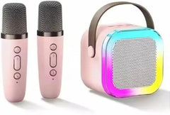 Mini haut-parleur karaoké sans fil Bluetooth K12 مكبر صوت كاريوكي لاسلكي صغير بتقنية بلوتوث K12 مع ميكروفونين