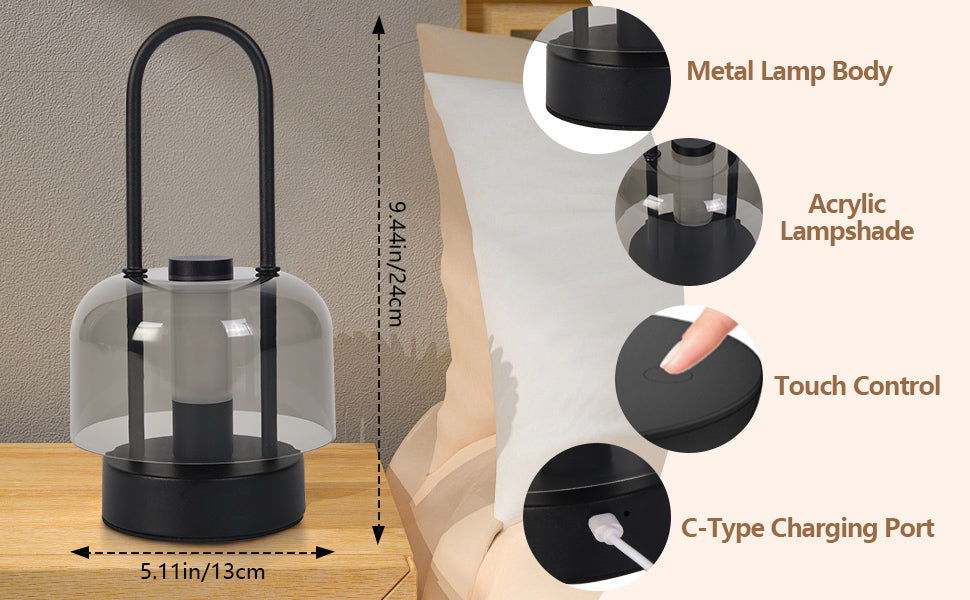 مصباح طاولة لاسلكي، مصباح خارجي LED قابل لإعادة الشحن Lampe de Table Sans Fil,LED lampe rechargeable exterieur,lampe de chevet tactile