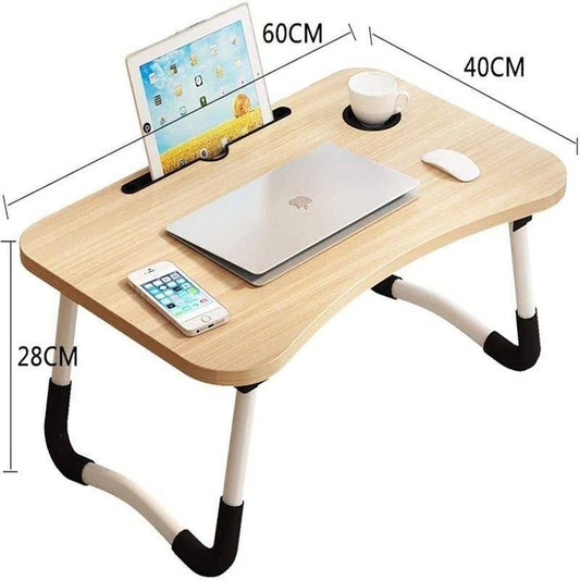 Bureau de lit pliable pour ordinateur portable avec support de tablette et porte-gobelet مكتب سرير قابل للطي للكمبيوتر المحمول