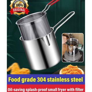 Casserole de Friture en Acier Inoxydable avec Panier de Filtration مقلاة من الفولاذ المقاوم للصدأ مع سلة تصفية