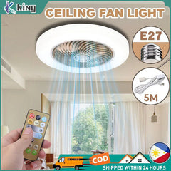 Ventilateur de plafond LED rotatif avec lampe LED مروحة سقف دوارة مزودة بإضاءة LED
