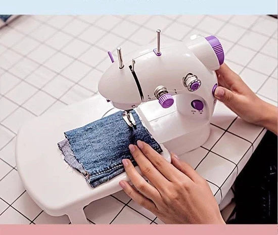 Mini sewing machine ماكينة خياطة صغيرة محمولة بسرعتين قابلة للتعديل، آلات خياطة كهربائية
