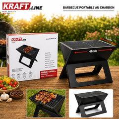 شواية فحم محمولة الحجم الكبير Barbecue à charbon pliable Barbecue à charbon pliable