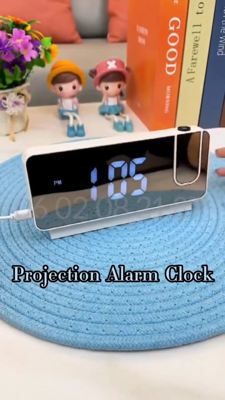 Horloge numérique multifonctionnelle avec affichage LED ساعة رقمية متعددة الوظائف مع شاشة LED وإسقاط الوقت