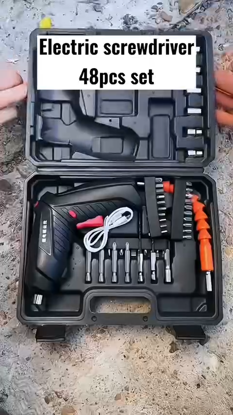 Tournevis électrique avec accessoires 47Pcs, mini visseuse sans fil rechargeable