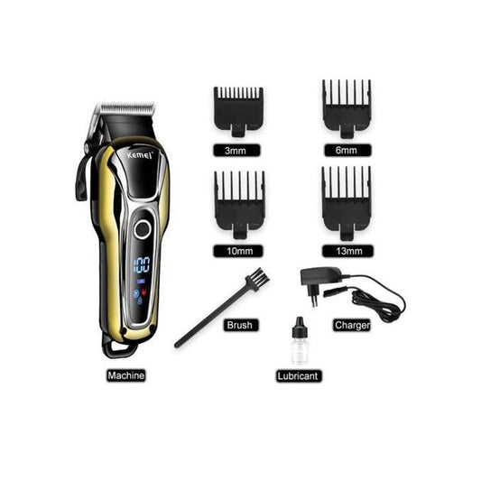 Tondeuse à cheveux électrique pour hommes, appareil de coiffure professionnel avec écran LCD