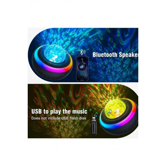 Projecteur étoilé LED Lumière galaxie Laser Boule disco Enceinte Bluetooth Lampe LEDجهاز عرض النجوم، ضوء LED، ضوء ليزر المجرة، كرة ديسكو، مكبر صوت بلوتوث، مصباح LED للحفلات