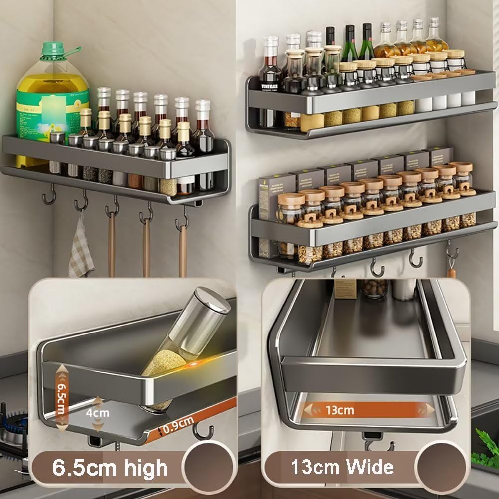 رف توابل جداري، رف توابل، بدون حفر، رف مطبخ جداري للتوابل Etagère murale de cuisine pour épices