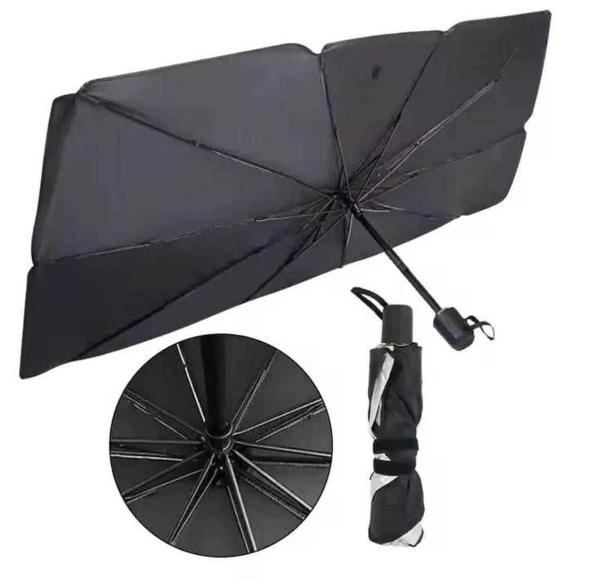 مظلة شمسية قابلة للطي على شكل مظلة مصممة للزجاج الأمامي للسيارة Pare-soleil pliable en forme de parapluie pour pare-brise avant de voiture