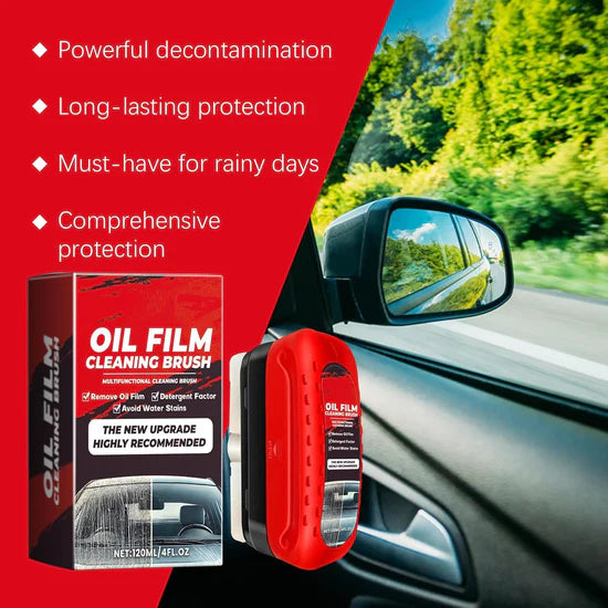 Oil Film Cleaning Brush فرشاة تنظيف الزجاج الأمامي، غشاء مقاوم للزيوت لنوافذ السيارة، فرشاة متعددة الوظائف